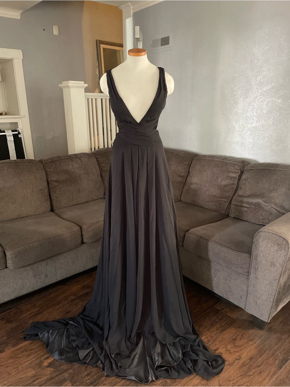 Elegant Black Maxi dress with Train